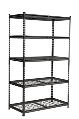 Rhino Racking 183 X 120 X 60CmBlack5 Tier Boltless Heavy Duty Wire Shelving Unit1000Kg Load Weight from B&Q