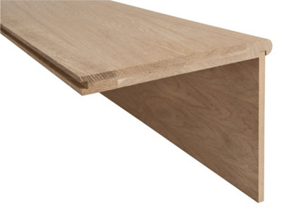 Blueprint Joinery Ltd Stair Cladding Oak Tread And Riser Set (L) 1000mm X (W) 270mm X (T) 22mm from B&Q