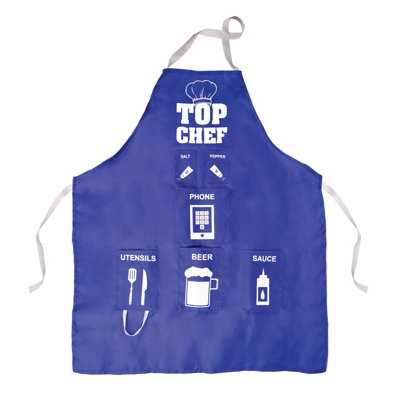 Fizz Creations Novelty Bbq Apron With 6 Storage Pockets - Black - Image 4