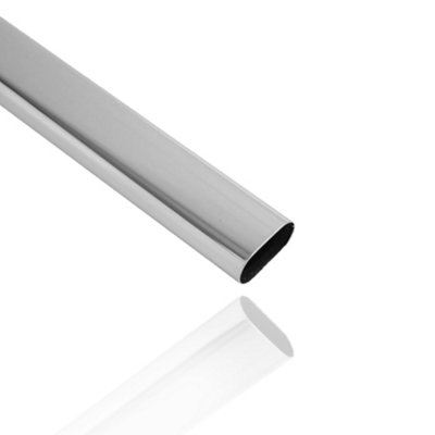 EaiHanging Wardobe RailOval1829mm X 30mm X 15mmChrome Plated from B&Q