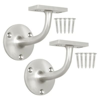 Afit Handrail Bracket Satin Nickel Pack 2 Banister Brackets Stair Banister Wall Handrail 63mm from B&Q