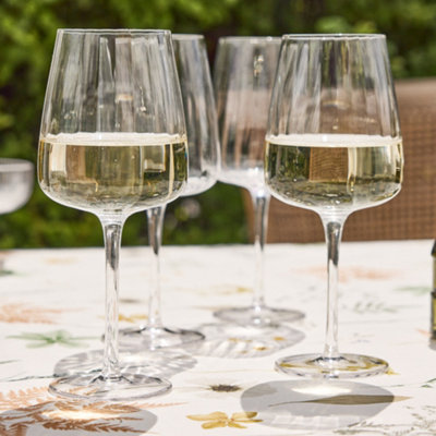 Dibor Set Of 4 Ribbed Vinatge Wine Glasses Spring Summer Wine Goblets 540Ml from B&Q