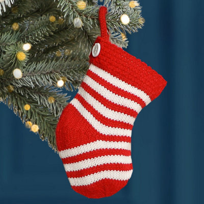 Dibor Striped Stocking Christmas Tree Decoration from B&Q