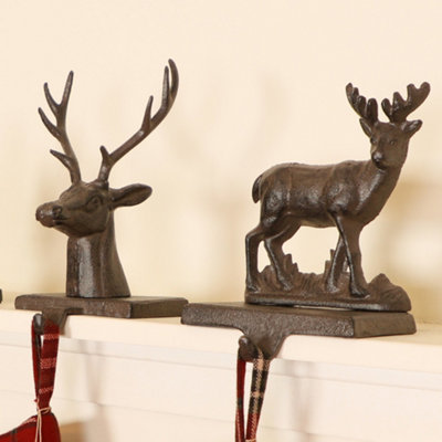 Dibor Pack Of 2 Stag Decorative Stocking Hook Fireplace Stocking Holder Christmas Stocking Holders from B&Q