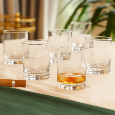 Dibor Set Of 6 Plain Drinking Wine Glass Whiskey Glass Tumblers Wine Goblets Festive Decor Glassware from B&Q