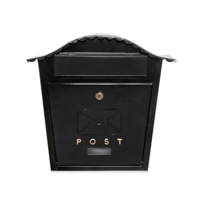 Wall Mounted Post Box Contemporary Design Large Letterbox Lockable 2 Keys Iron Weatherproof Mailbox Easy To Install from B&Q