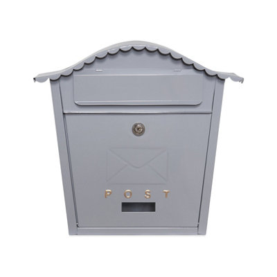 Wall Mounted Post Box Contemporary Design Large Letterbox Lockable 2 Keys Iron Weatherproof Mailbox Easy To Install from B&Q