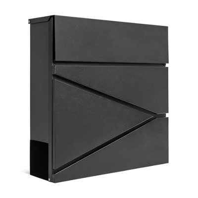 B&Q Wall Mounted Post Box With Newspaper Holder, Lockable With 2 Keys, Modern Design, Easy To Install, 37X10.5x37