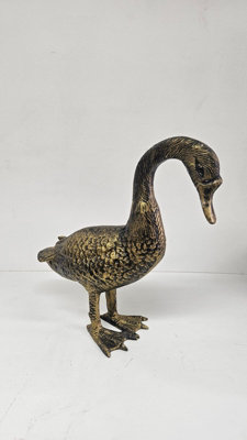 Aluminium Goose/geese Sculptures Antique Brass Finish Single 40Cm Tall from B&Q