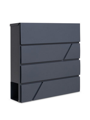  - Wall Mounted Post BoxModern Design With Newspaper Slot Lockable Letter Box Lift-Up Flap