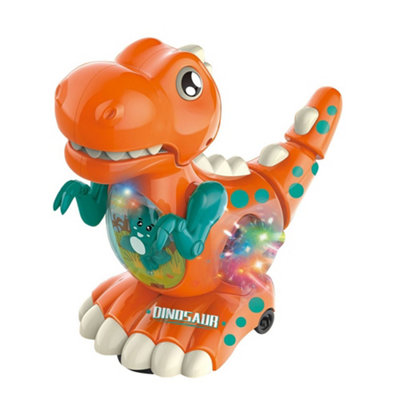 Alivio Crawling Walking Dinosaur Baby Toy With Musical Lights For 1 To 2 Years Boys GirlsOrange from B&Q