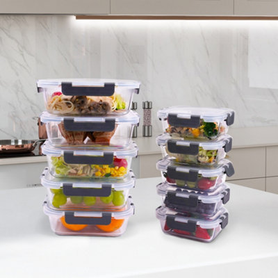 Alivio 10Pc Food Storage ContainersMeal Prep Containers With Leakproof Lid For MicrowaveOven from B&Q