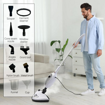 B&Q -  10-In-1 Steam Mop Steamer For Multi-Surface Floors (Grey)