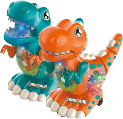 Alivio Crawling Dinosaur ToyWalking Dinosaur Musical Toys For Boys & Girls (Orange & BluePack Of 2) from B&Q