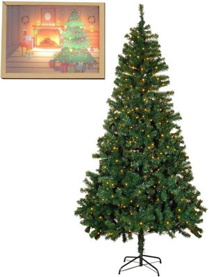 Alivio 6Ft Led Christmas Tree Artificial Xmas Tree With Stand & Decorative Warm Light Frame (2Pc Combo) from B&Q
