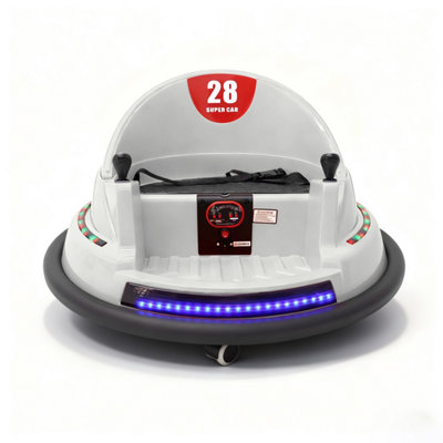 Alivio Unisex White Remote Control Bumper Car For Kids, 360 Spin Ride-On Toy In Size 3 - Image 3