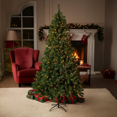 Alivio 6Ft Artificial Christmas Tree With Led Lights And Stand from B&Q