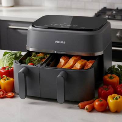 Philips Black 3000 Series Dual Basket Air Fryer Na350 Gb (9L ) 9L