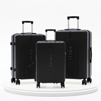 Alivio Lightweight Expandable Hard Shell Trolley Suitcase With Wheels (Black)