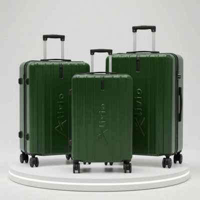 Alivio Lightweight Expandable Hard Shell Trolley Suitcase With Wheels (Green)