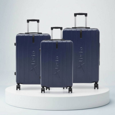 Alivio Lightweight Expandable Hard Shell Trolley Suitcase With Wheels (Blue)