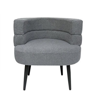 Alivio Grey Sherpa Sofa ChairModern Accent Armchair For Living RoomBedroomDining Room & Makeup VanitySoft Cushioned Chair from B&Q