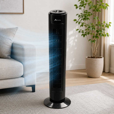 Alivio 29 Inch 3 Speed Oscillating Cooling Tower Fan (Black) from B&Q