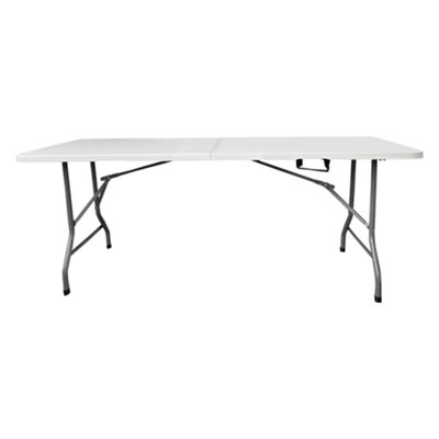 Alivio 6Ft Folding TableHeavy Duty Trestle Table For CampingPicnic & Garden Party180 X 70 X 74CmWhite from B&Q