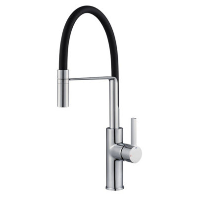 Reginox Aurora Ch Ii Chrome Pull-Out Swan Neck Kitchen Mixer TapDeck Mounted from B&Q