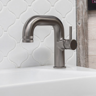  - Eliseo Ricci  Side Lever Basin Mono Mixer TapGunmetal