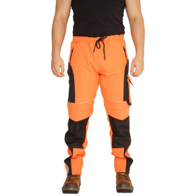 Sam Caan Softshell Mens Work Trousers Fleece Lined Water & Wind Proof Combat Cargo Safety Pants 30W/30L from B&Q