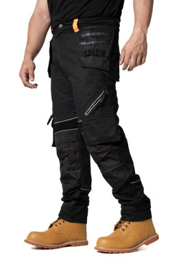Sam Caan Mens Work Trousers Workwear Safety Trouser Holster Pockets Cargo Working Pants For Men Sty534W/30L from B&Q