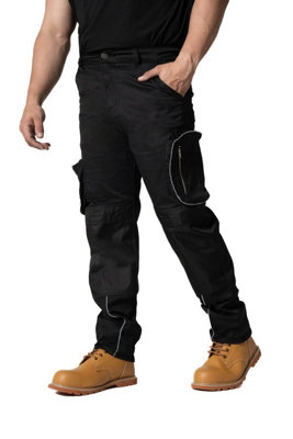 Sam Caan Mens Work Trousers Workwear Safety Trouser Multi Function Pockets Combat Cargo Working Pants Sty730W/30L from B&Q