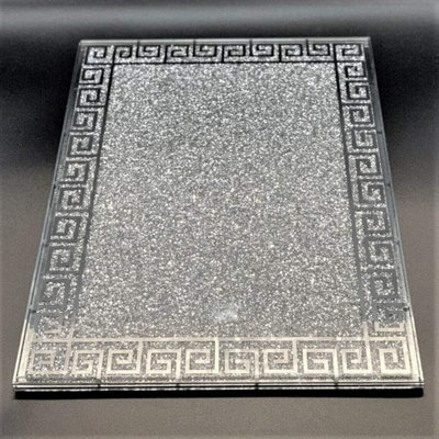 Touch Of Venetian Silver Chopping Board Filled With Crushed Diamond Crystal Serving Platter Bread Board from B&Q