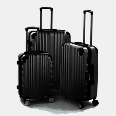 Tov Hard Case Luggage Shell Pc+Abs Cabin Suitcase 4 Wheel Travel Bag LightweightBlack from B&Q