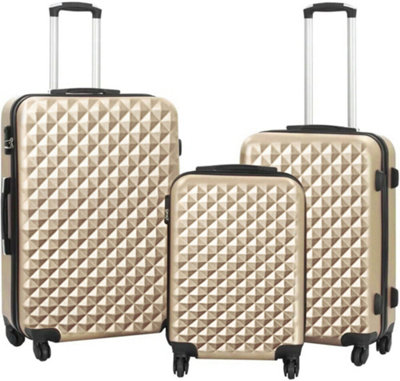 Tov Hard Case Luggage Shell Pc+Abs Cabin Suitcase 4 Wheel Travel Bag LightweightGold from B&Q