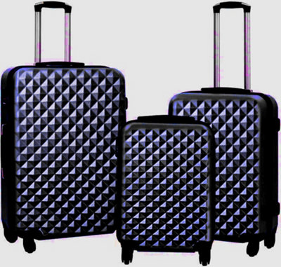 Tov Hard Case Luggage Shell Pc+Abs Cabin Suitcase 4 Wheel Travel Bag LightweightBlack from B&Q