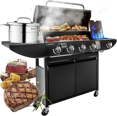 4+1 5 Burner Campfire Gas Barbecue Bbq Grill Next Day Delivery 24Hrs from B&Q