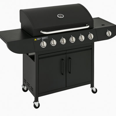 Campfire Original 7 Gas Burner 6+1 Garden GrillSteel Warming RackSide-BurnerStorage & Built-In Temperature Gauge For Home Ga from B&Q