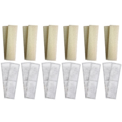 Finest-Filters 12 X Fluval U4 Compatible Plain Foam And 12 X Compatible Polymax Filter Cartridges from B&Q