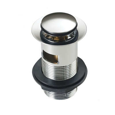 Fnx Bathrooms Chrome Slotted Pop-Up Basin WastePush Button Click-Clack For Overflow Basins from B&Q