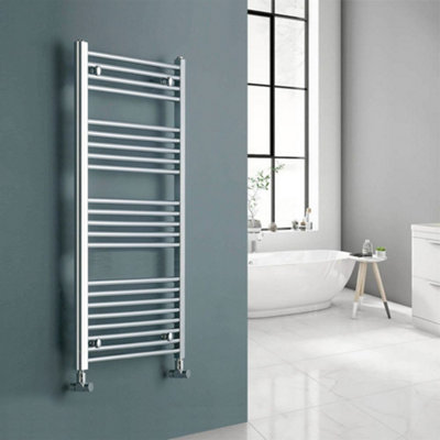 Bubly 600X1200mm Straight Chrome Heated Towel Warmer Ladder Rail Radiator from B&Q