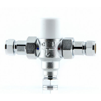 B&Q -  15mm Thermostatic Inline Thermal Mixing Shower Blending Valve Brass