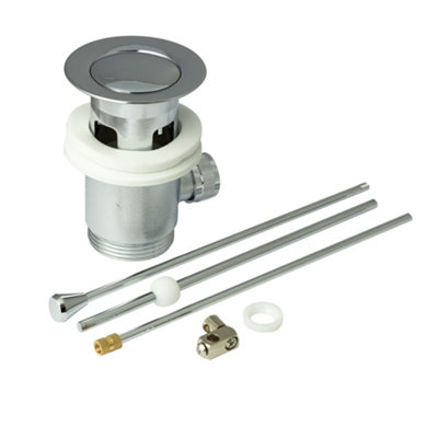 B&Q -  Chrome Pop Up Basin Waste Assembly Kit For Uk Standard Fit Bathroom SinksDurable Brass & Zinc