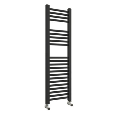 Fnx Bathrooms Anthracite 300X1120mm Modern Vertical Towel Radiator Ladder Rail from B&Q