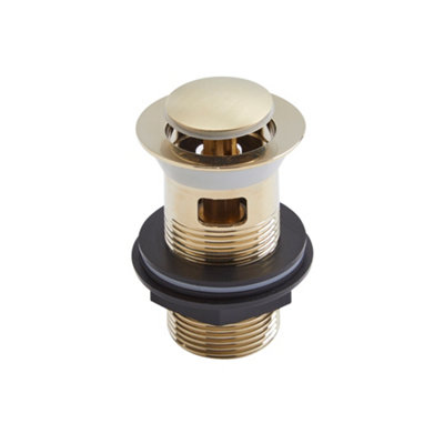 FNX Bathrooms Brushed Brass Slotted Basin Waste Click Clack Plug from B&Q