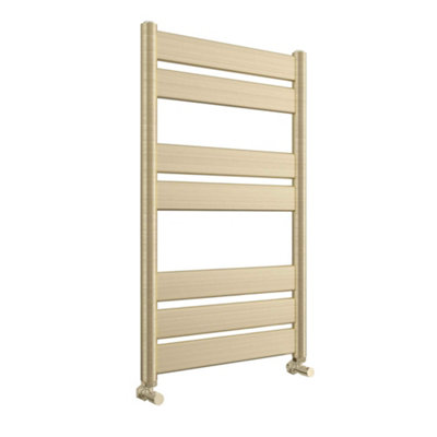 FNX Bathrooms Brushed Brass 500 X 800mm Towel Warmer Ladder Rail Radiator from B&Q