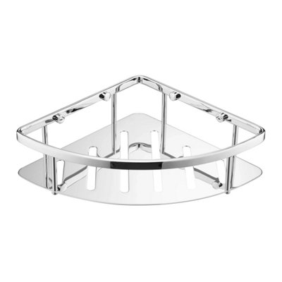 B&Q -  Chrome Single Shower Corner Caddy Basket