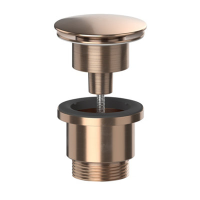 Fnx Bathrooms Brushed Copper Universal Basin WasteSolid BrassLeak-Free & Fits Basins With/without Overflow from B&Q