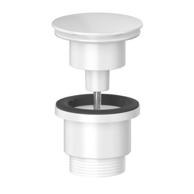 FNX Bathrooms Matt White Universal Basin Waste Suitable For Basins With Or Without Overflow Solid Metal Leak Free from B&Q